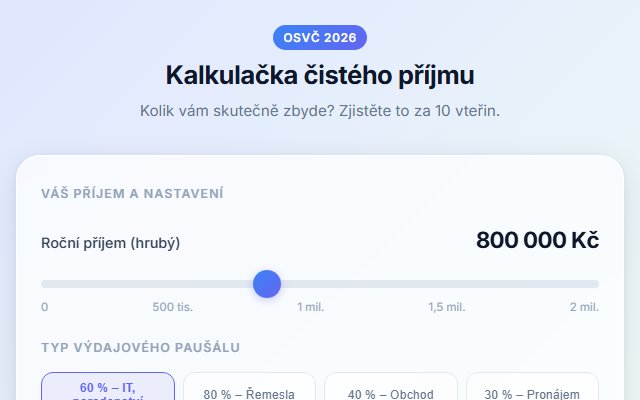 Kalkulačka OSVČ náhled